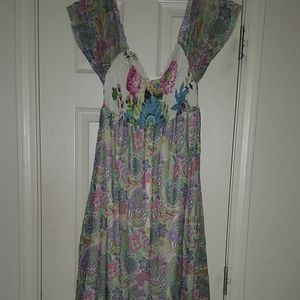 Floral Off Shoulder Knee Length Dress